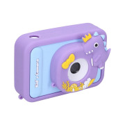 Dětský digitální fotoaparát silikonové pouzdro dino stativ - foto 48Mpx video Full HD