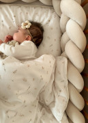 Dětské povlečení do postýlky 100 x 135 cm bavlněný satén Drobné květy Infantilo 