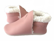 Kožené capáčky Barefoot Zimní Růžové Hopi Hop