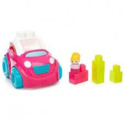 Mega Bloks First Builders vozidla pro malé stavitele - Růžové autíčko s holčičkou