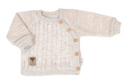 Rostoucí pletený svetřík a kalhoty s kapsou Hand Made Nature béžový Baby Nellys
