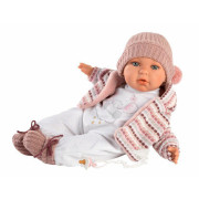 BABY JULIA 42406 Llorens - realistická panenka se zvuky a látkovým tělem - 42 cm
