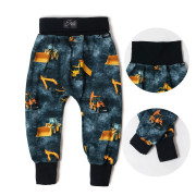 Dětské tepláky s vysokým pasem Bagry černá Esito