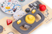 Montessori manipulační deska pro děti – dřevěný panel s volantem a přepínači