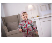 Mikina hřejivá rozepínací starorůžová s muchomůrkami