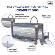 Complet duo cestovní postýlka s druhým dnem a hrazdičkou Asalvo