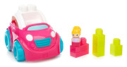 Mega Bloks First Builders vozidla pro malé stavitele - Růžové autíčko s holčičkou