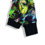 Dětské tepláky s vysokým pasem Hraví dinosauři - černé Esito