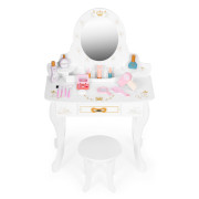 Dětská toaletka se zrcadlem, židličkou a doplňky bílá