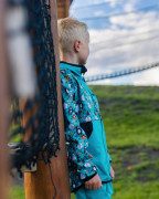 Softshellová bunda dětská Medvědi tyrkysová Wamu