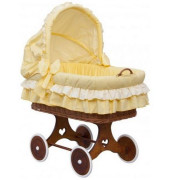 Proutěný koš na miminko s boudičkou Dráček - žlutá
