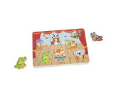 Dřevěná vkládačka zvuková zvířátka a hudební nástroje