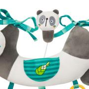 Závěsná senzorická hračka panda s chrastítkem a zrcátkem Akuku