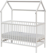 Dětská postýlka domeček Rika s vyndavacími příčkami borovice bílá 120 x 60 cm Scarlett 