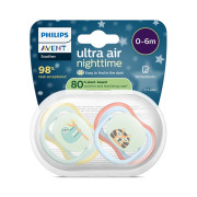 Šidítko Ultra air noční 0-6 m chlapec, 2 ks Philips Avent