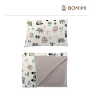 Povlečení 120x90 cm (peřinka + polštářek) Pojizdná zoo/šedá Bomimi 