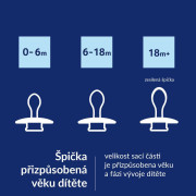 Dudlík svítící silikonový dynamický Prime 6-18 m 2 ks Ivory/Blush Lovi