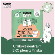 Moomin Baby 5 Maxi 10-16 kg (60 ks), eko plenky