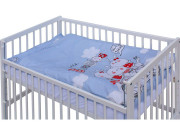 Dětská postýlka Uly bílá s kompletní modrou výbavou 120 x 60 cm Scarlett