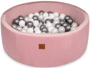Suchý bazén Velvet růžový/šedé kuličky Infantilo