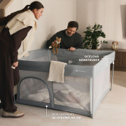 Ohrádka pro děti skládací Ziki Light Grey Kinderkraft