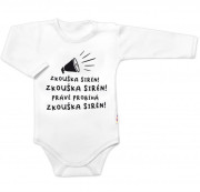Body dlouhý rukáv Zkouška sirén Baby Nellys bílé