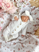 Mušelínová letní sada polštář s volánky Malé květiny Infantilo