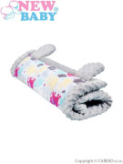 Dětská deka z Minky New Baby bílo-šedá 70x75 cm