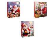 Vánoční dárková taška s glitry 32 x 26 x 10 cm Santa 4