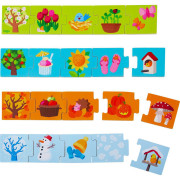 Dřevěné puzzle na učení Roční období 20 ks Haba