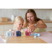 Barevné domečky - dřevěná stavebnice 30 dílů Cubika