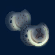 Dudlík svítící silikonový dynamický 2 ks Teddy Love 18 m+ Lovi