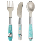 Příbor kovový Exotic Animals 3 ks modrý Canpol Babies