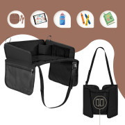 Skládací stolek do auta s kapsou na tablet černý Sipo