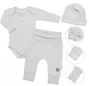 Žebrovaná rostoucí souprava 3D Baby Boy Šedá