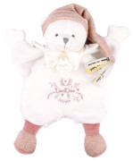 Dárková sada Plyšový muchláček medvídek s čepičkou růžový 25 cm Doudou