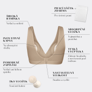 Kojicí podprsenka bambus Nuuma Nude s vyjímatelnými vložkami + prací sáček Moniel