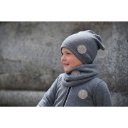 Čepice spadlá hřejivá Tm. šedý melír