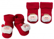 Kojenecké vánoční froté ponožky Santa, Baby Nellys, červené, Vel. 68/80 