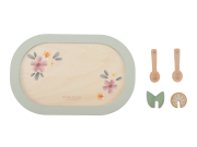 Čajový set dřevěný s květinovým potiskem Little Dutch
