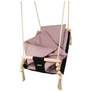 Houpačka pro děti s bezpečnostními pásy a peřinkou black light pink