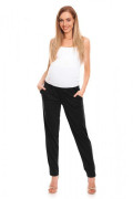 Těhotenské kalhoty s pružným vysokým pásem - Černé Be MaaMaa