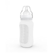 Kojenecká lahev skleněná 240 ml široká silikonový obal 