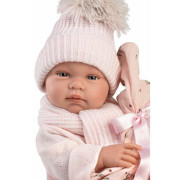 New Born holčička Llorens 84338 - realistická panenka s celovinylovým tělem 43 cm