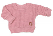 Rostoucí oversize pletený svetřík pro miminko starorůžový Baby Nellys