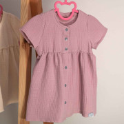 Mušelínové šaty Barunka Powder pink Esito