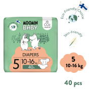 Jednorázové eko pleny 5 Maxi 10–16 kg (40 ks) Moomin Baby