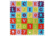 Pěnové puzzle abeceda a čísla 36 ks 15x15x1 cm
