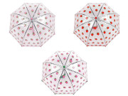 Dětský průhledný vystřelovací deštník jahoda