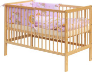 Dětská postýlka s kompletní výbavou 120 x 60 cm, mráček růžová Scarlett 